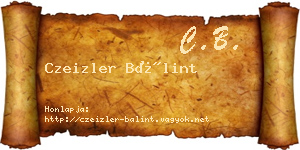 Czeizler Bálint névjegykártya